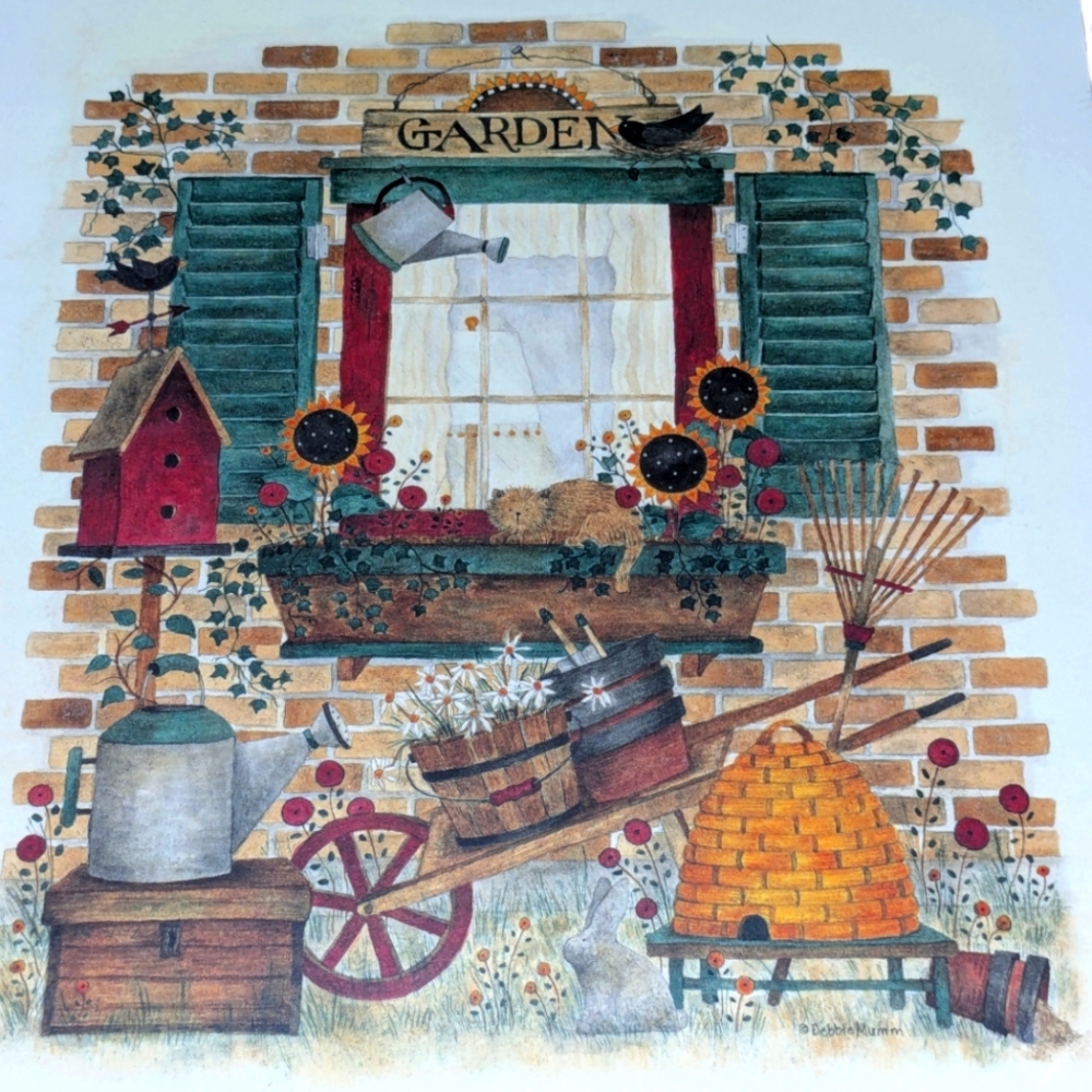 Debbie Mumm | Sealed Original Artwork & Print "Garden Window Box" | Size: 8"X10"